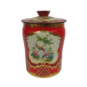 Vintage Red Gold Decorative Toffee Tin Container George W. Horner & Co England